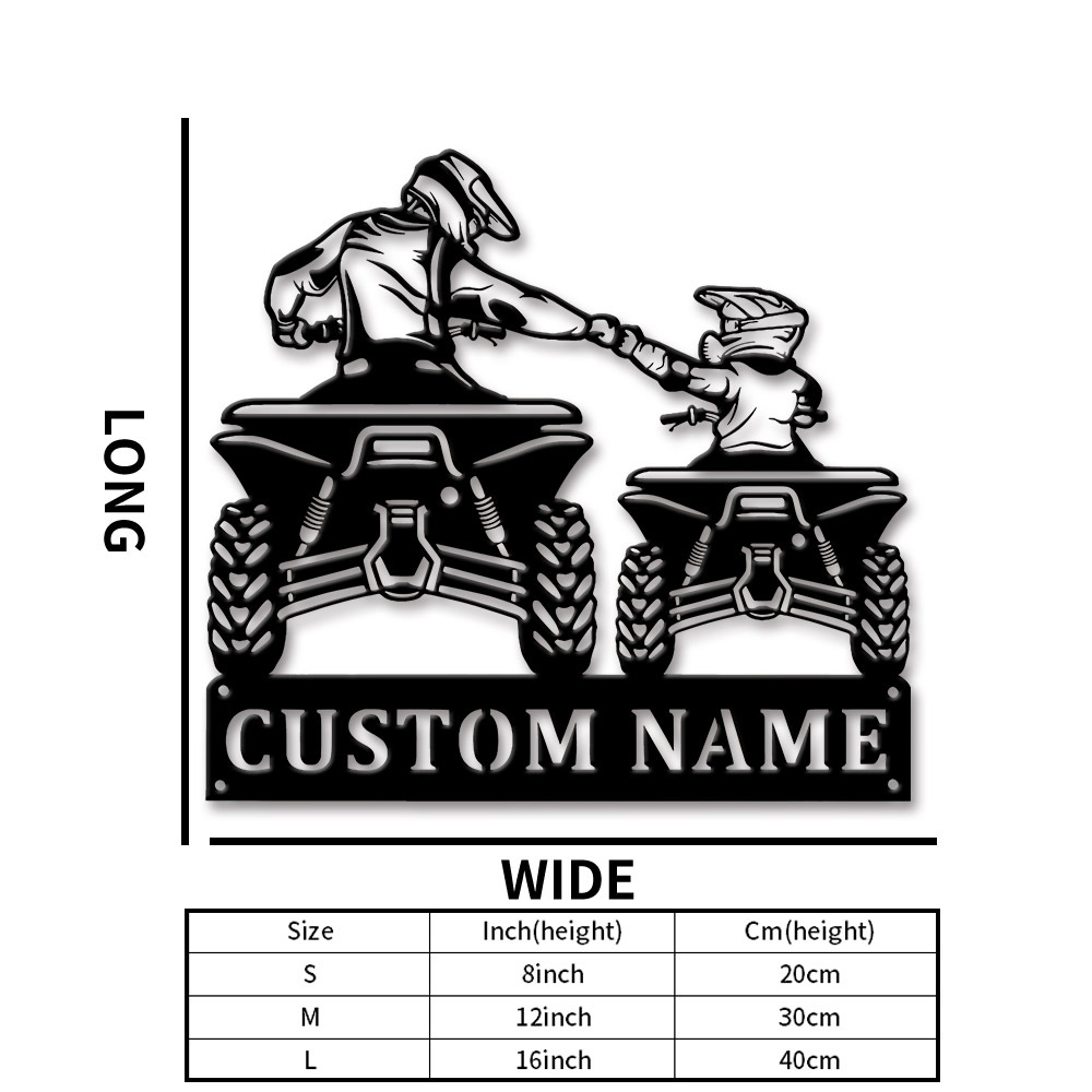 TEMU 1pc Personalized Atv Metal Sign Custom Name Decor Durable Wall Art Father's Day Gift