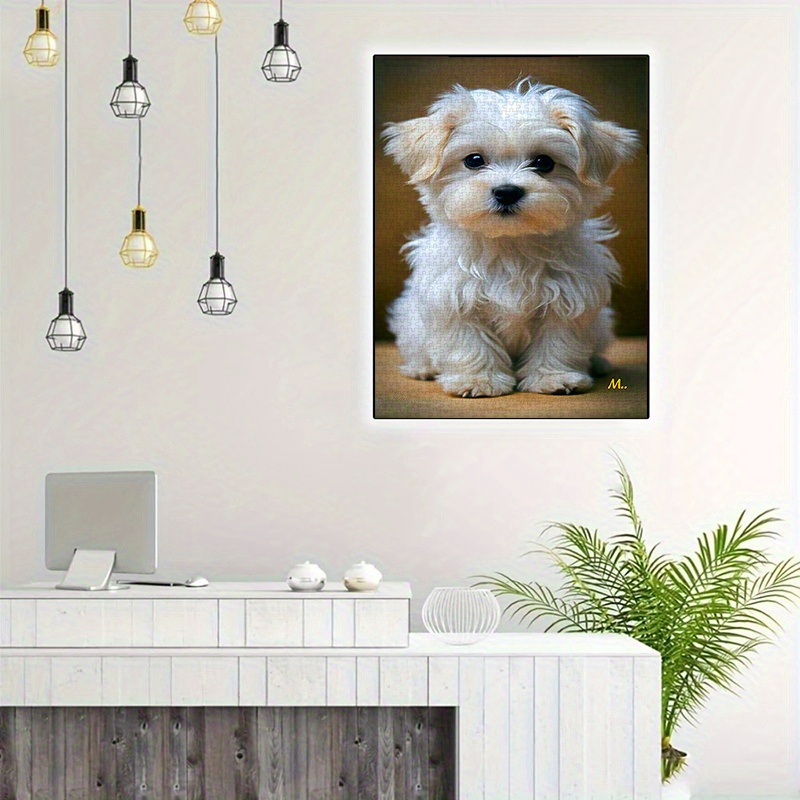 TEMU 1000pcs Puzzle, Diy Paper Puzzle (cute Dog, Pet Puzzle, Maltese Puppy Puzzle), Suitable For Puzzles, Friend Gatherings, Interactive Puzzles;