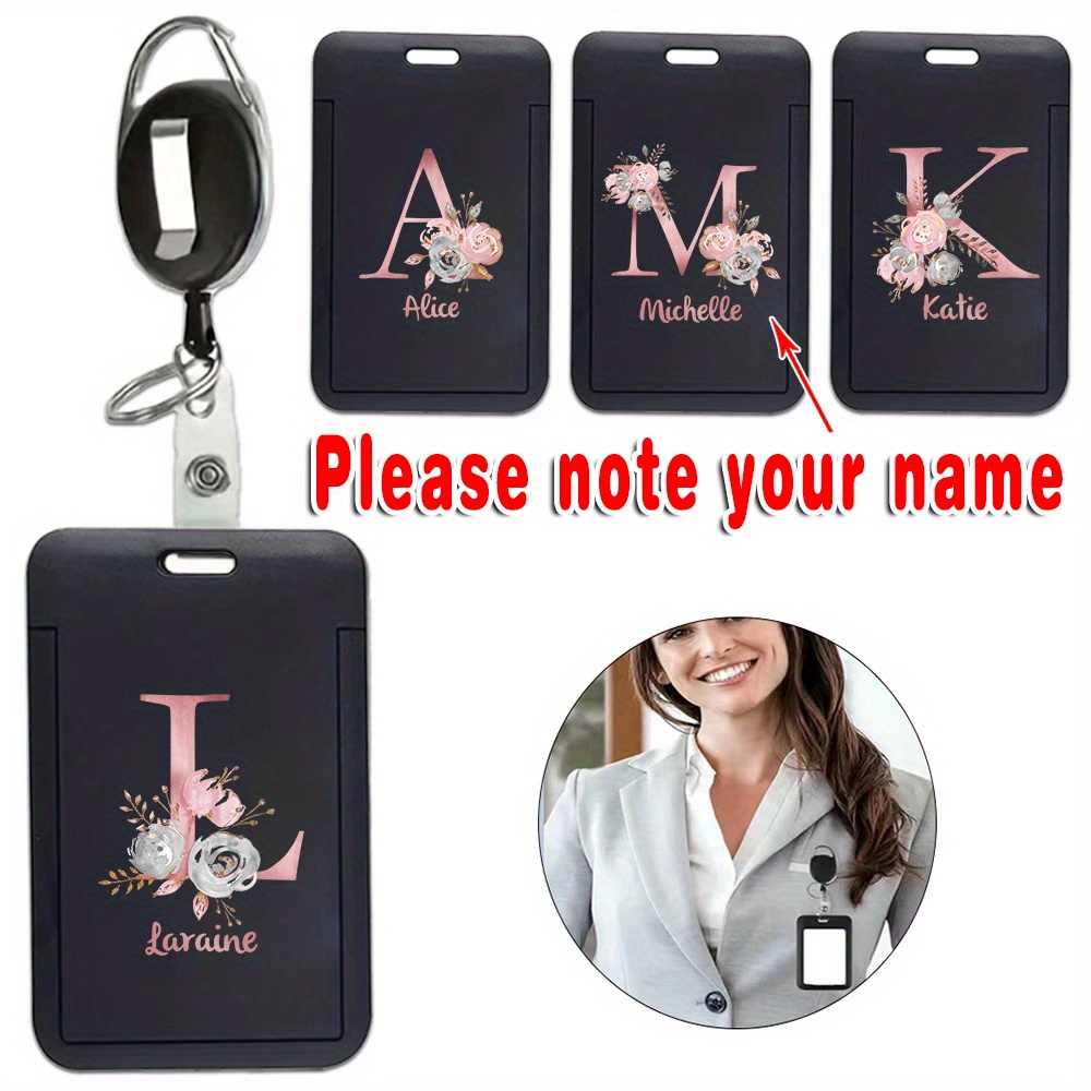 

1pc Customizable Plastic Retractable Id Keychain - Personalized Tag For Employees, Diy ,