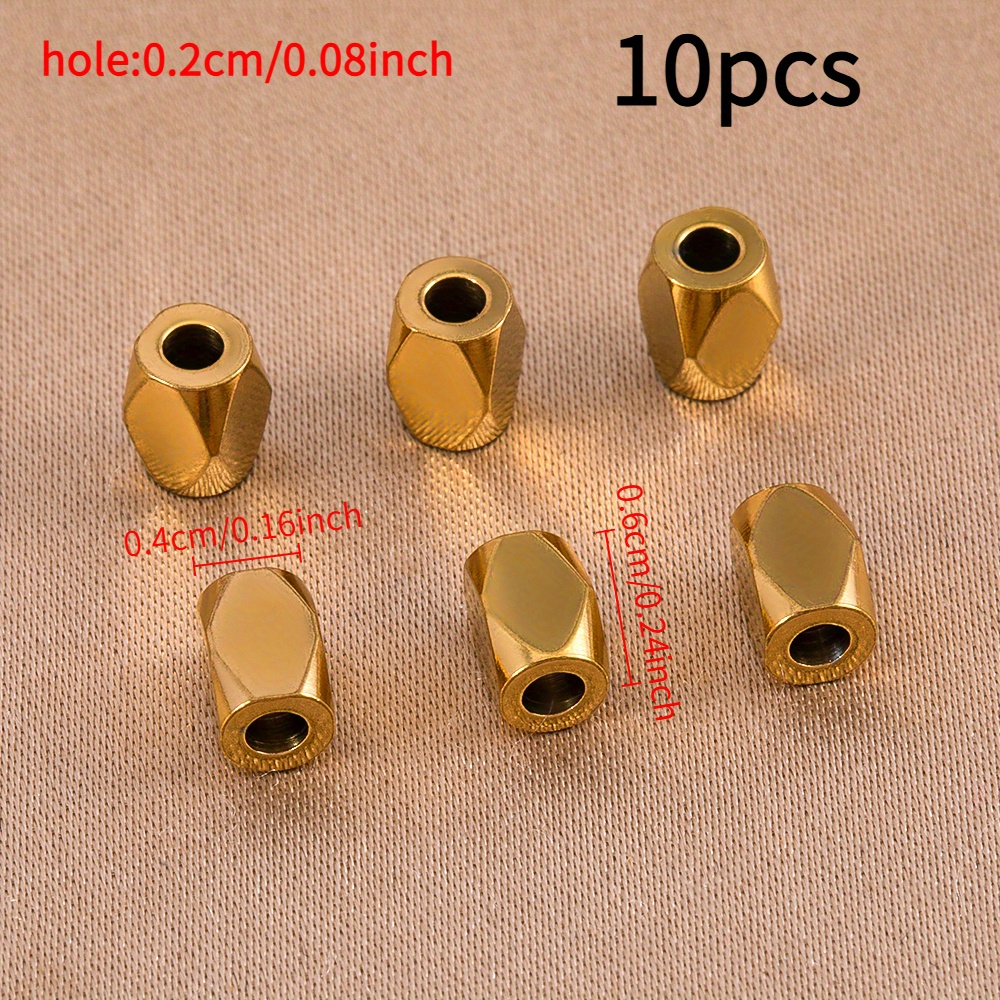 E-shop 10 Stück Mode Edelstahl Facettierter Perlen Großhandelsperlen Spacer Perlen für DIY Halskette Armband Schmuck Selbstgemachte Dekorative Perlen