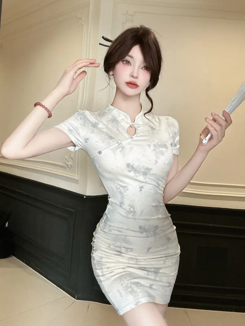 chinese bodycon dress Amazon.com: Women's Short Sleeve Chinese Qipao Black High Split Bodycon Midi Dress (325# Black, M) : Clothing, Shoes & Jewelry