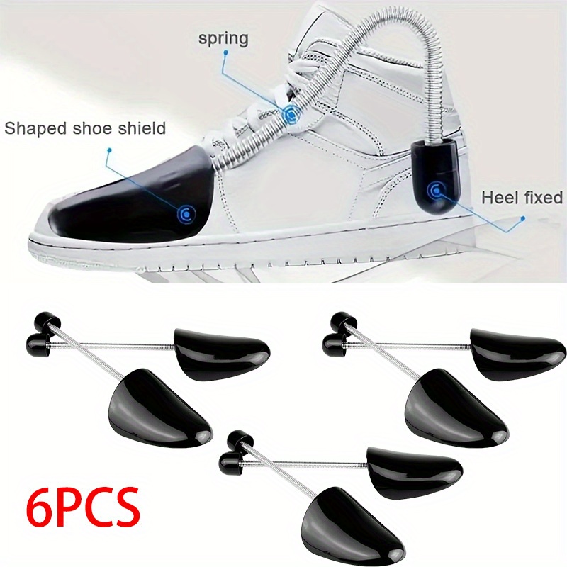 6pcs Adjustable Plastic Shoe Trees, Men Women Black Spring Shoe Supports, Anti-crease Shaping, Suitable For Athletic Shoes Leather Boots Shoe Lasts, Thanksgiving, Christmas, Valentine's Day Gift