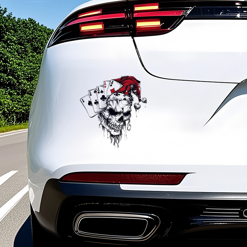 Image of Car Decals, Simply Decals, And Playing Card Pattern, Suitable For Car Rear, Motorcycle Surfaces, Trucks, Walls, Glass, Metal, And Ceramic Surfaces