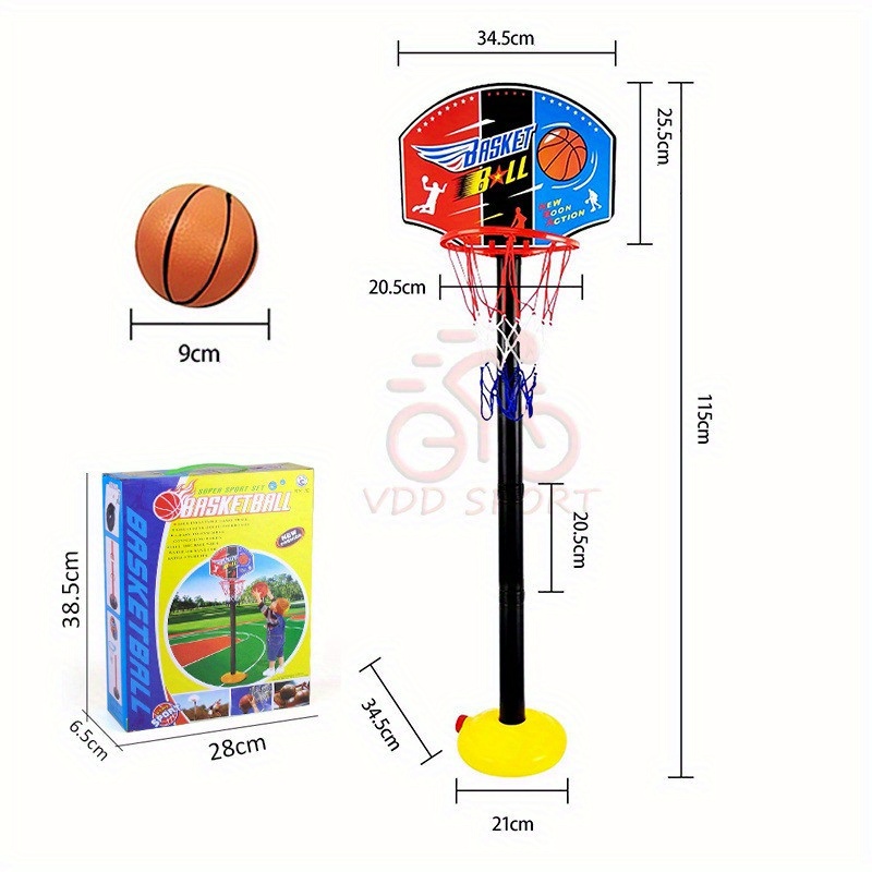 TEMU Adjustable Basketball Stands Toys Set Boy Basketball Hoop For Outdoor Sports Exercise Toys