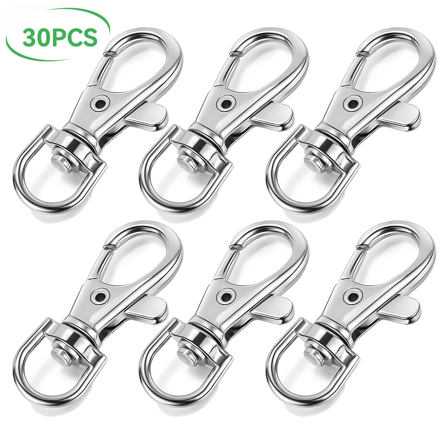 TEMU 15/30 Integrated Swivel Clasps, Hooks, Quick-release Swivel Hooks, Small Metal Swivel Clips, Suitable For Making, Crafts, Tie Making, And Pet