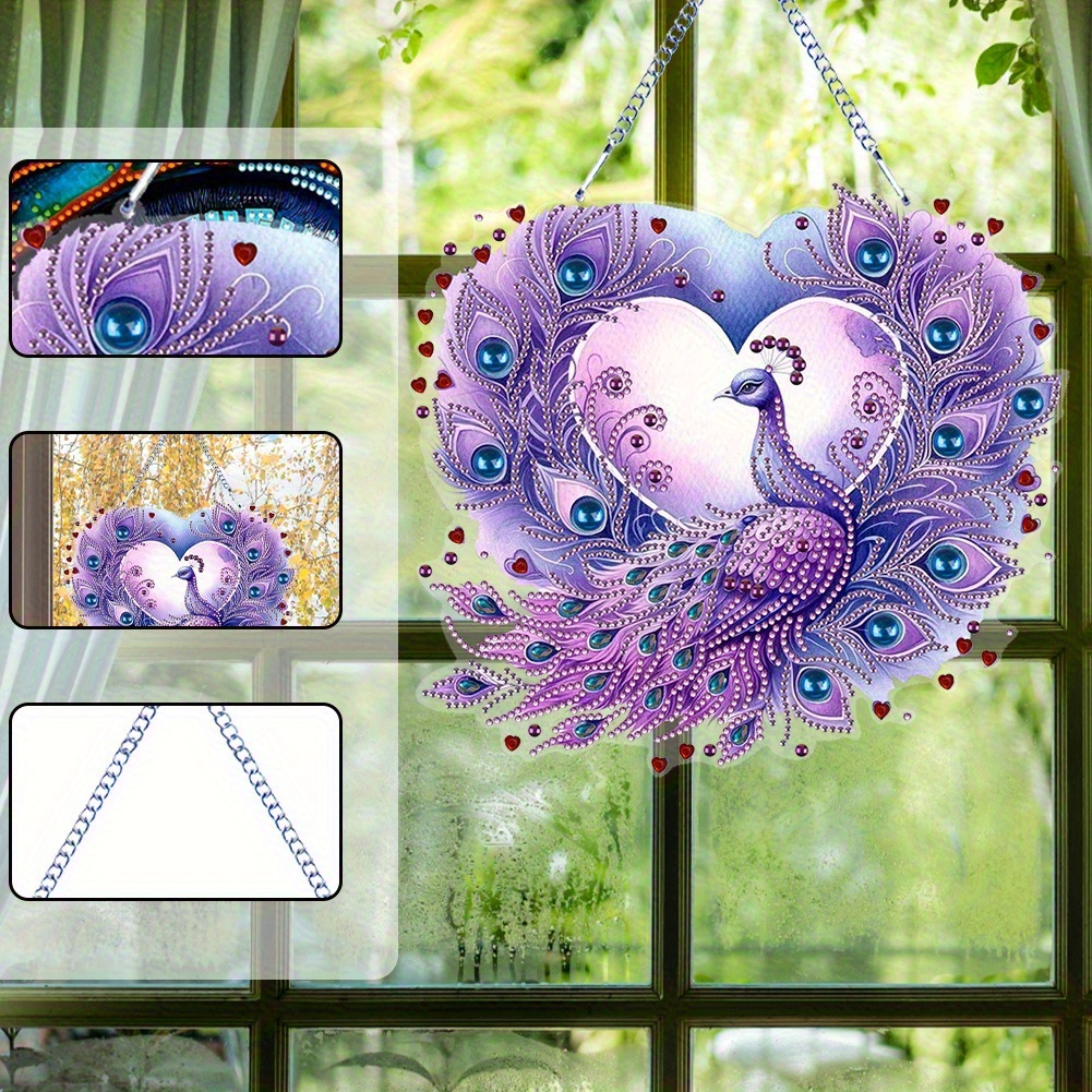 TEMU 2d Flat Printing Special Shaped Cute Animal Window Decoration, Diamond Painting Hanging Ornament, Bedroom Decor - 2d Flat Printing, 2d Flat