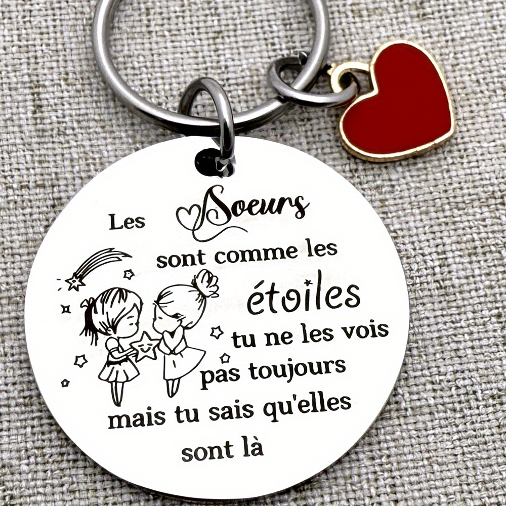 TEMU Presents For A Birthday, Including A French Keychain And The Best Sister Ever Gifts From An Older Sister, Perfect For Graduation