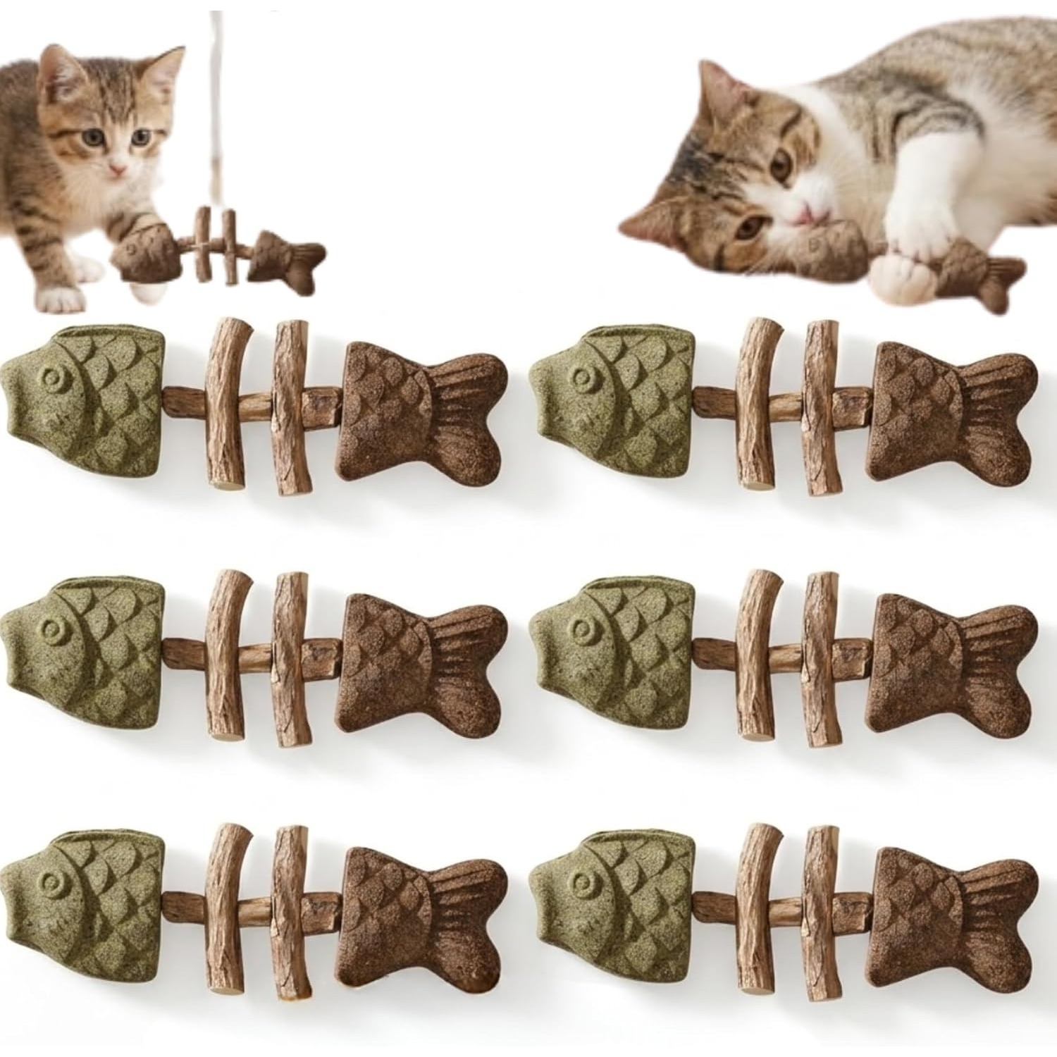 2026 Fish Bone Cat Dental Chew Toy -natural Pet & Teeth Cleaning Stick, Fix Cat Dental Health, Durable Wooden Feline Tooth Care Tool