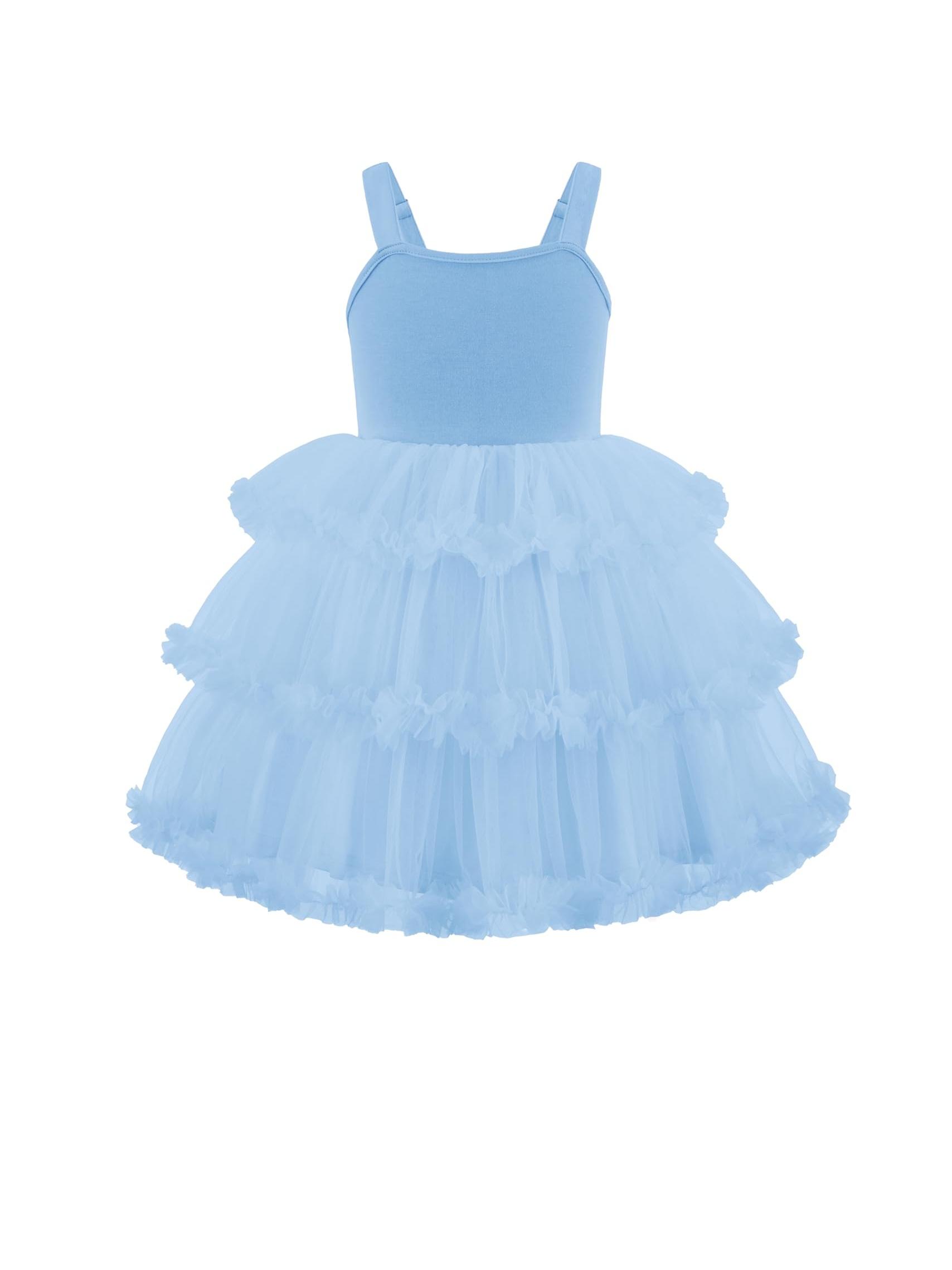toddler girls tulle dress tiered ruffle fluffy spaghetti - Temu