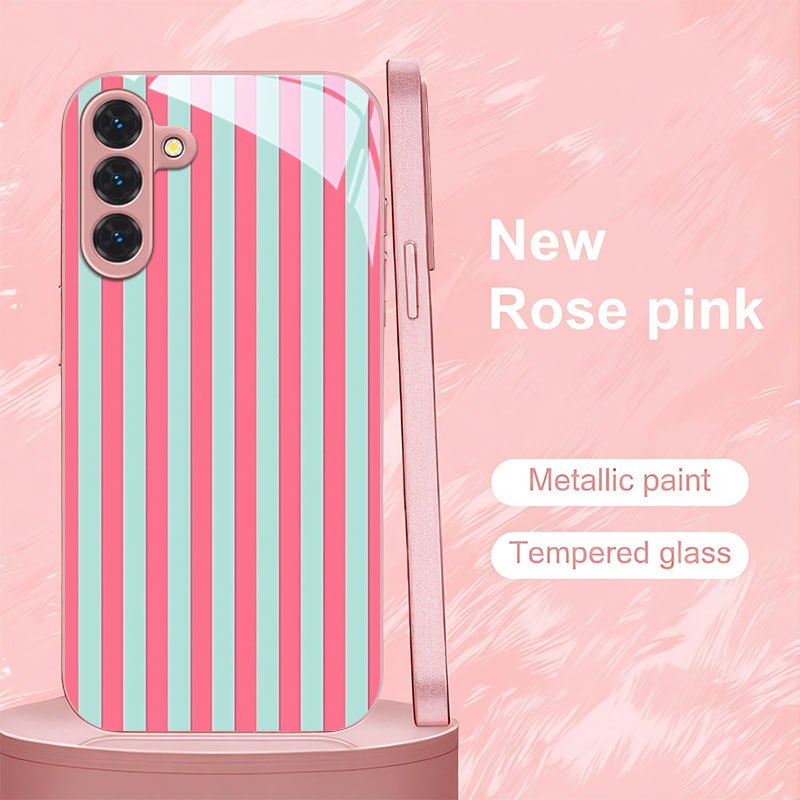 TEMU para teléfono: Diseño de rayas verticales y luz, compatible con Galaxy