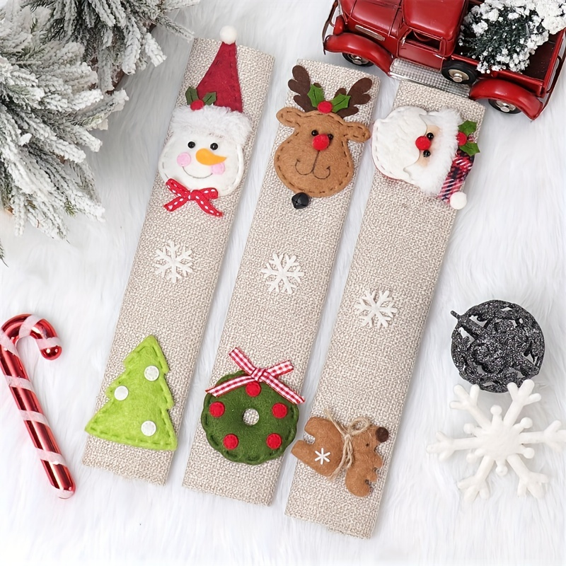 TEMU 3pcs Christmas Refrigerator , Santa, Snowman, , For Kitchen Appliances, No Battery Needed