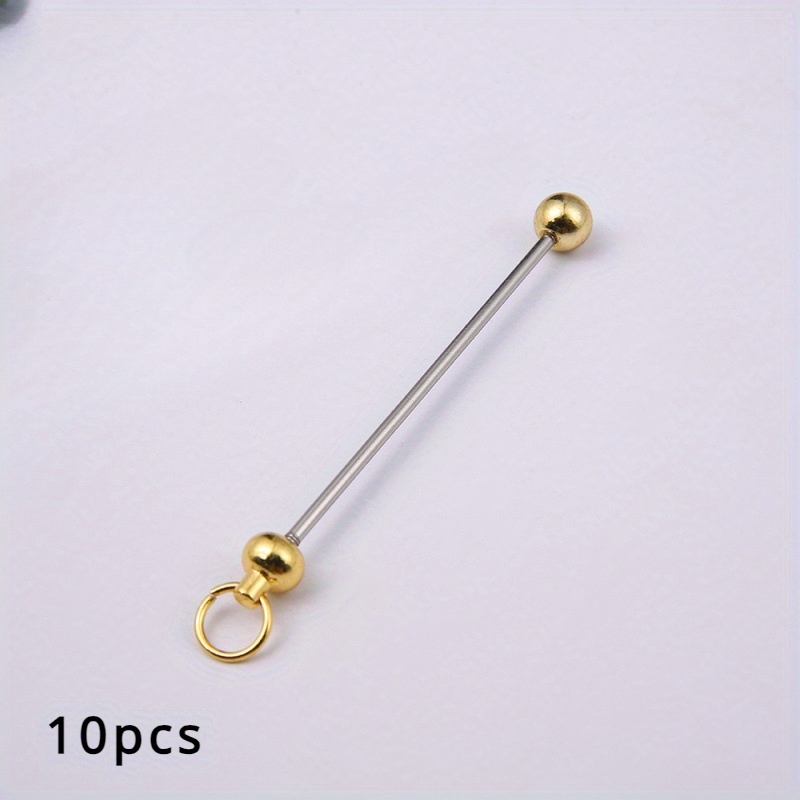 TEMU Lot de 10 pièces/sac Porte-clés à perles métalliques Accessoires Accessoires accessoires DIY pouvant être porté Pendentif porte-clés en perles