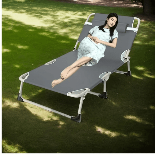 summer portable leisure recliner with interchangeable protective feet accessories suitable for the reclining angle adjusted to fit providing for rest