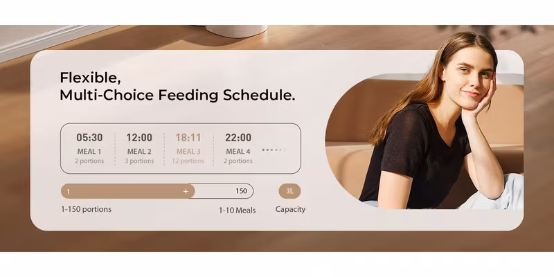 automatic cat feeder 3 pet food dispenser with wireless app to 20 m timed programmable portion control backup easy setup 10 meals day for cats and puppies no wifi required Product details 1