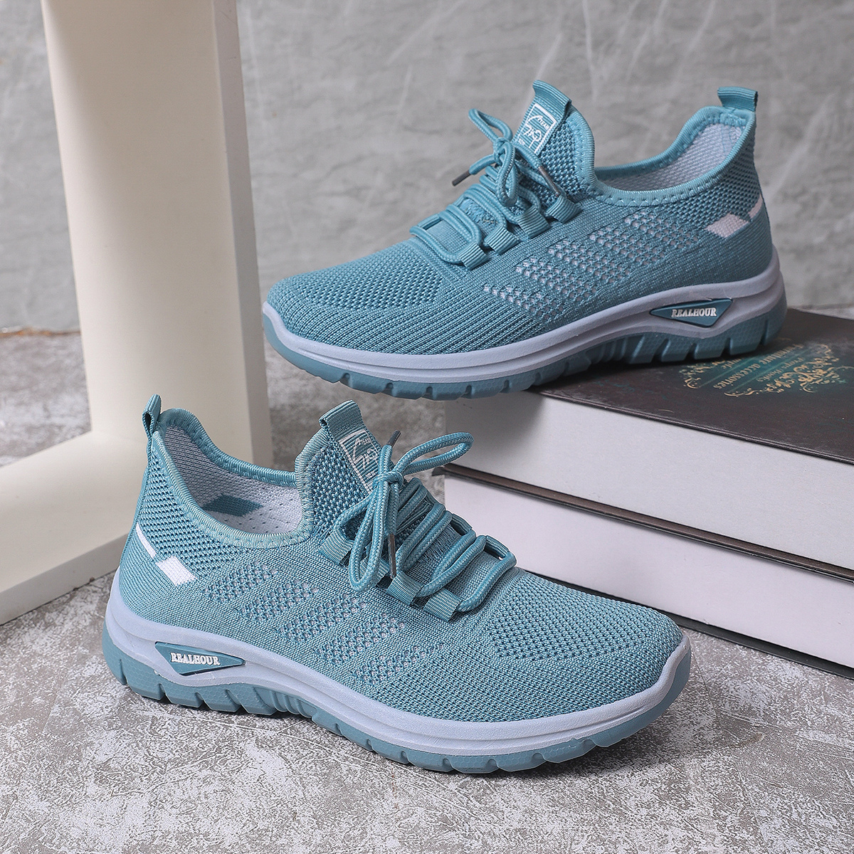 TEMU /summer Women' Blue Breathable Casual Sneakers, Lightweight Mesh Running Shoes With For Casual Walking, Women Shoes