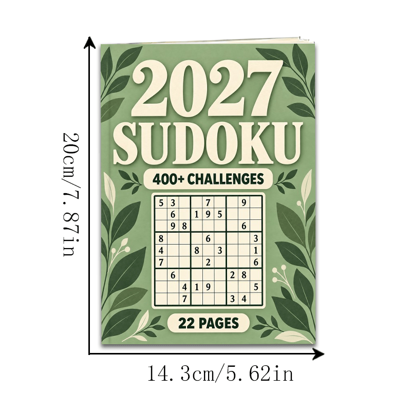Fresh Forest-Style Matcha Green Leaf Sudoku Game Book