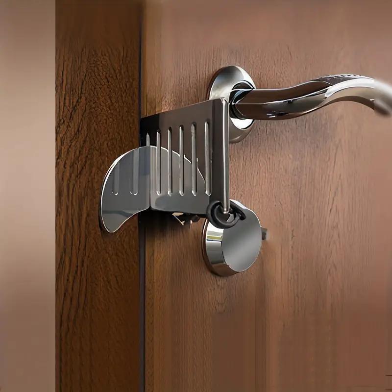 

2pcs Metal Door Lock, Portable Flush-free Security Stop, Polished Anti-theft Elevated Bar For Home & Hotel, , No Required