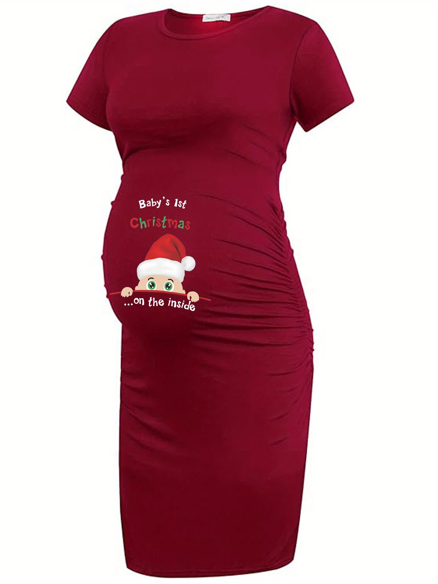 open lace back dress Burgundy Ribbed Long Sleeve Maternity Maxi Dress – PinkBlush main image 0
