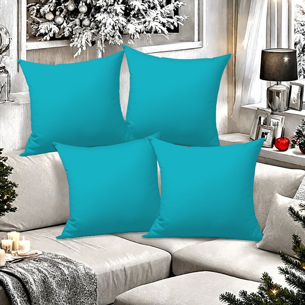 TEMU 4 housses de coussin , incluant literie et décorations. Ces housses chic turquoise parfaites pour les décorations festives et pour les salons et