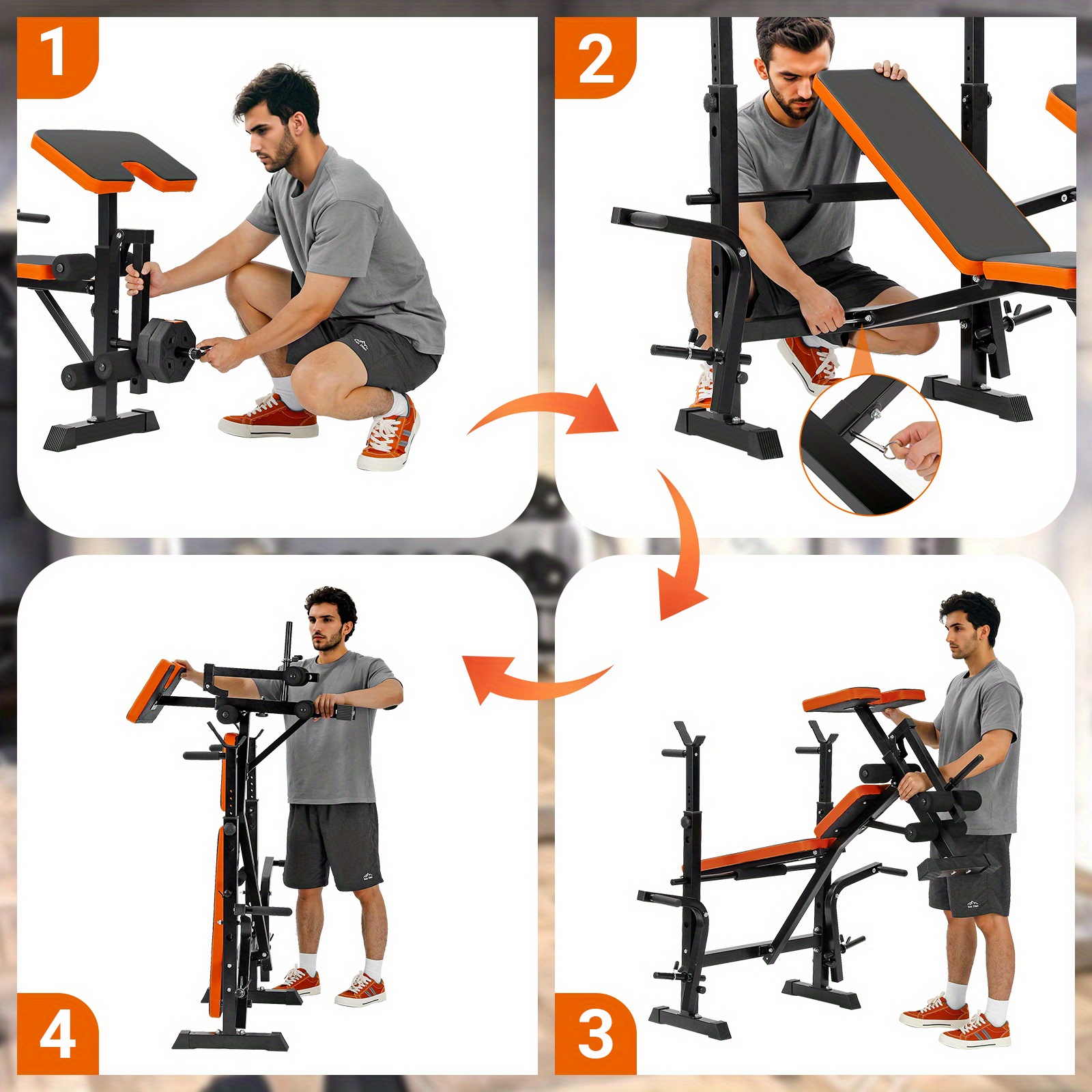 conjunto de de peso 6 com suporte para agachamento, de treino ajustável com desenvolvedor de e suporte para flexão de bíceps, treino de para ginásio doméstico detalhes 8