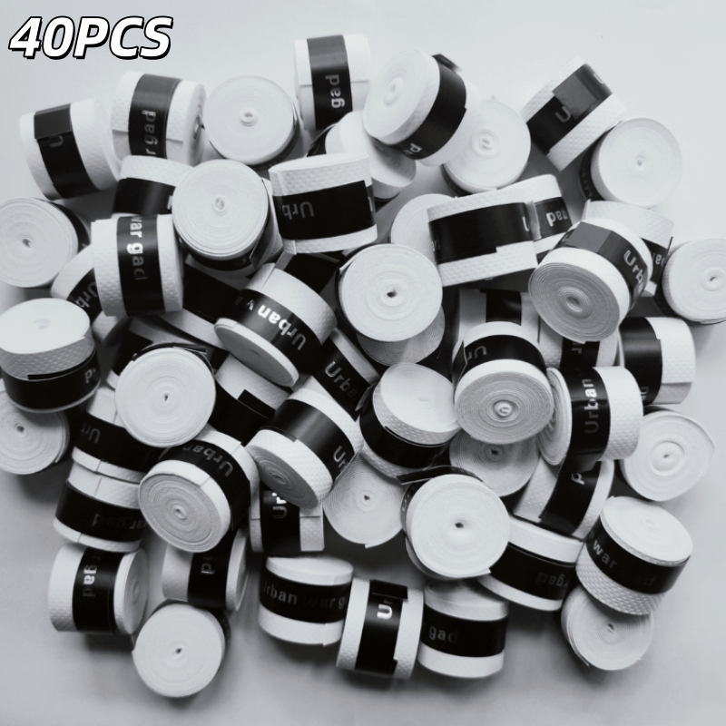 TEMU 40pcs Non-slip Tennis, Badminton, Squash Grip Tape - Quick-dry, Heavy-duty Pu Athletic Tape For Racquets - Anti-slip, Sweat-absorbing For Sports