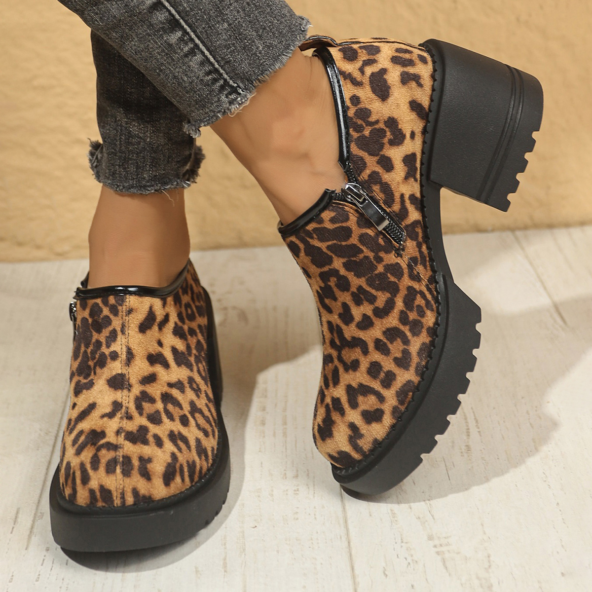 Moda Botines Estampado Leopardo Botines Estampado Leopardo Mujer
