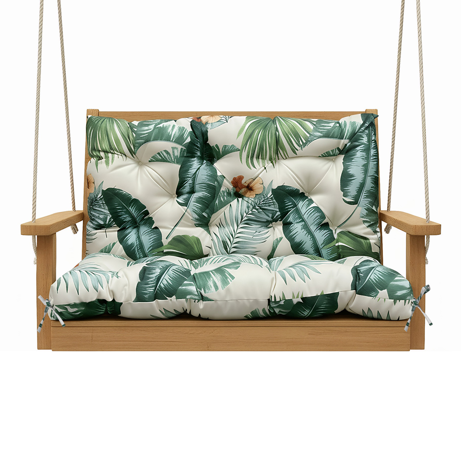 Outdoor Thick Swing Bench Cushion, 8pcs Anti-slip Straps, Elastic Anti-deform Pad, Warm Replacement Mat For Garden Swing Bench