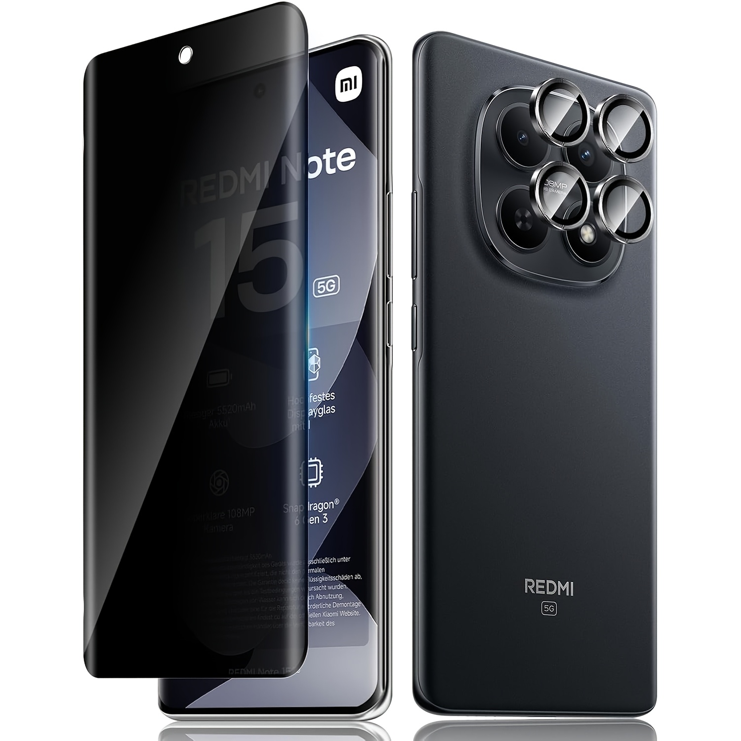 TEMU Película de cerámica de privacidad, compatible con Xiaomi Redmi Note 15 5G/Note 15 Pro+ Plus 5G, 1 protector de pantalla de cerámica templada de
