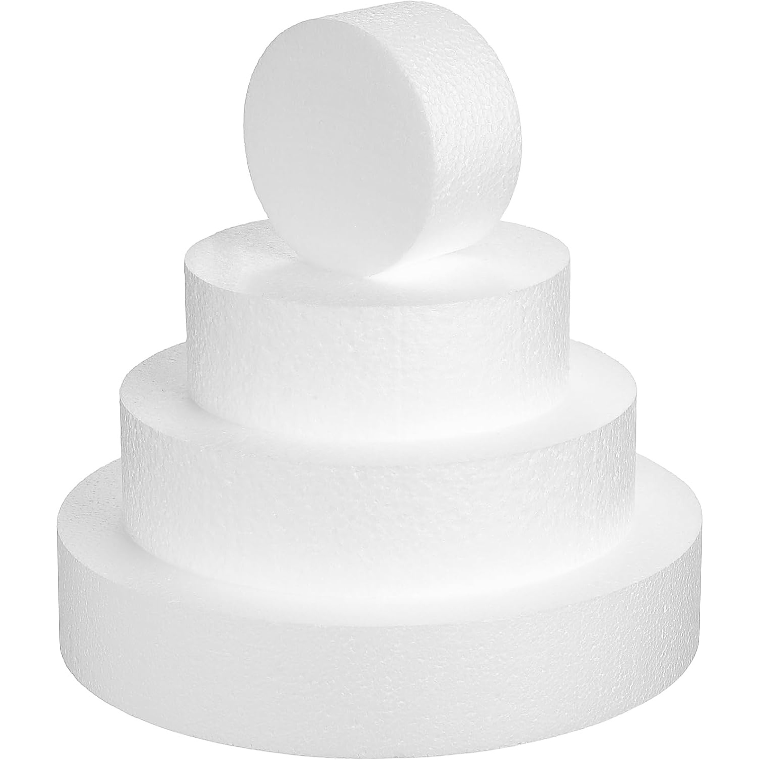 Foam Cake Set 4 Tiers Round Foam Cake Foam Cake Models For Decorating Practicing Display Diy Arts Crafts White