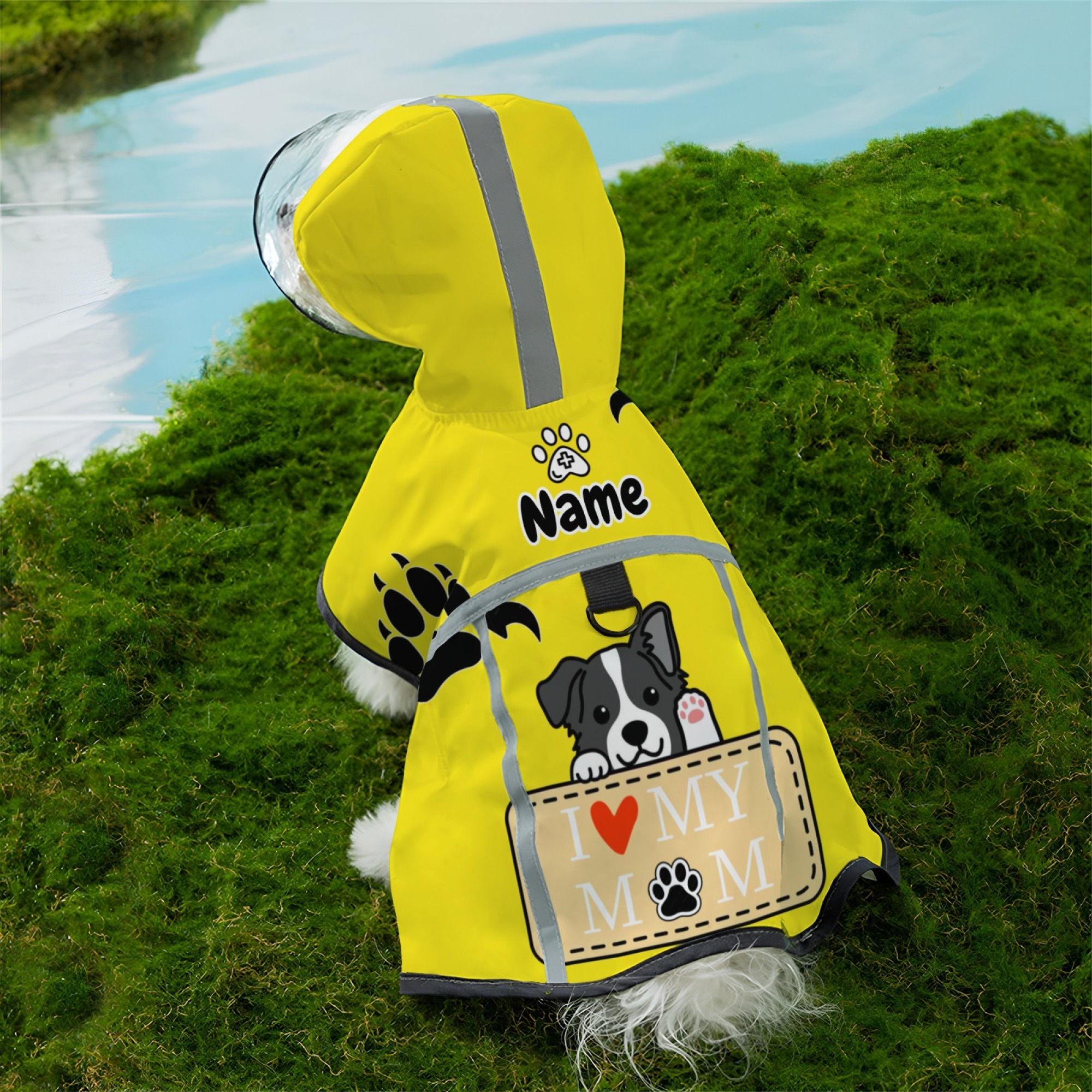 TEMU Custom Letter Dog Raincoat Deep Spinning Pet Coat, Machine Washable, Adjustable, Shoulder Strap Suitable For Small And Large Dogs, Personalized