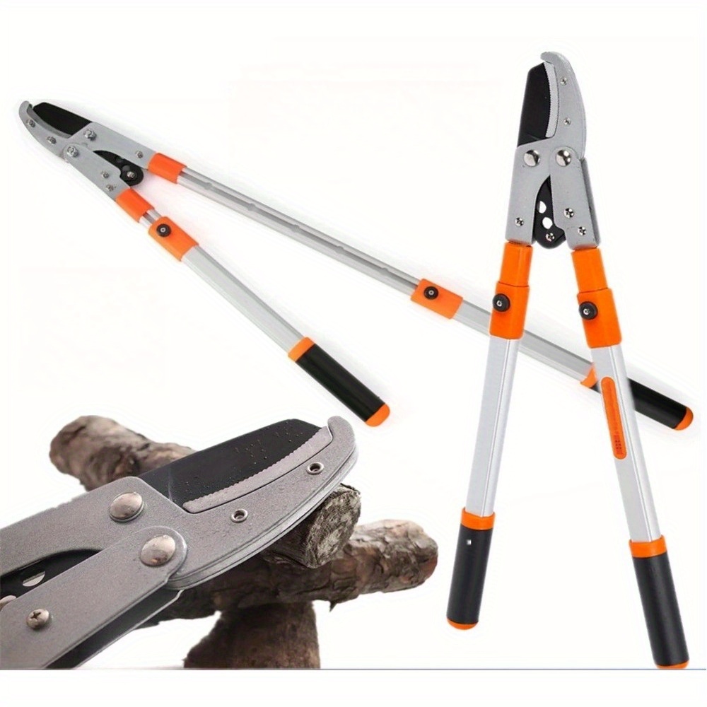 1 Piece Of Garden Telescopic Pruning Scissors, Featuring Shark Mouth Design, Large , Equipped With A Telescopic Non-slip Handle, Suitable For Trimming Garden Branches