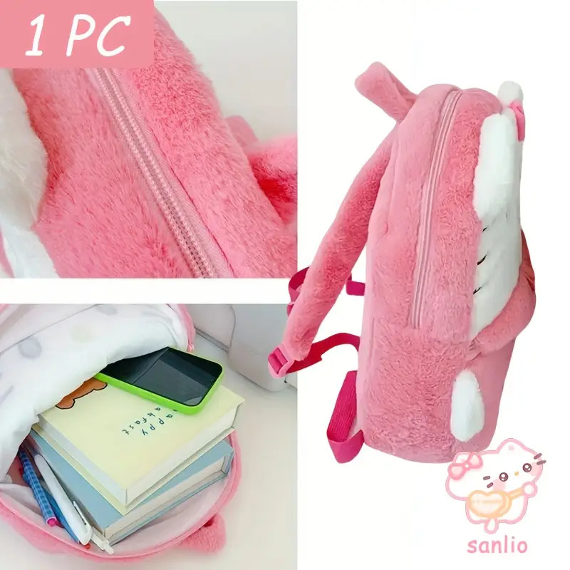 Sanrio for kuromi Backpack - Cute for kuromi Face with Expressive Eyes & Pink Bow, Large Capacity School Bag with Secure Zipper Closure, Lightweight Japanese Anime Backpack for Girls, for Kuromi Collectors Gift for School, Travel