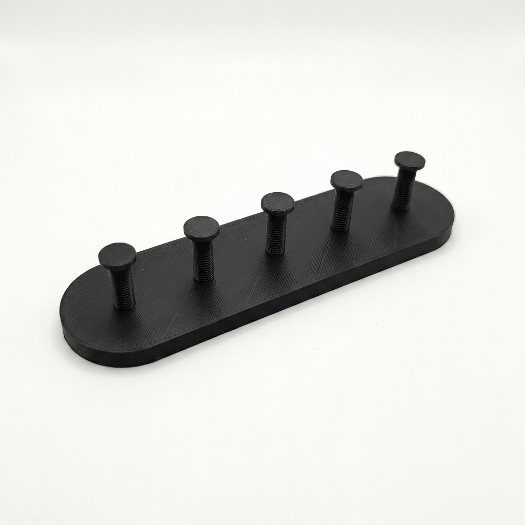 TEMU No-drill Wall-mounted Key Holder With 5-hook Entryway Storage Rack - Modern Matte Black Suitable For Home, Office, Apartment - Space-saving
