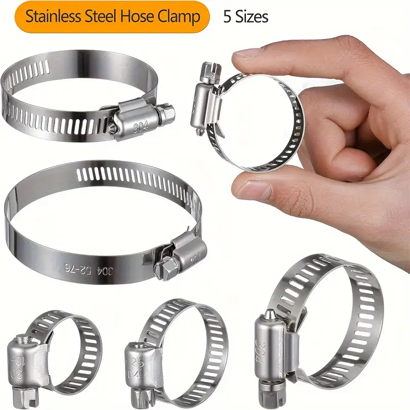 304 Stainless Steel Adjustable Hose Clamp Clip Set - Worm Gear Hose Clamps for Home, Automotive, and Marine(33-57mm(10pcs 304 Stainless Steel Adjustable Hose Clamp Clip Set - Worm Gear Hose Clamps for Home, Automotive, and Marine(33-57mm(10pcs