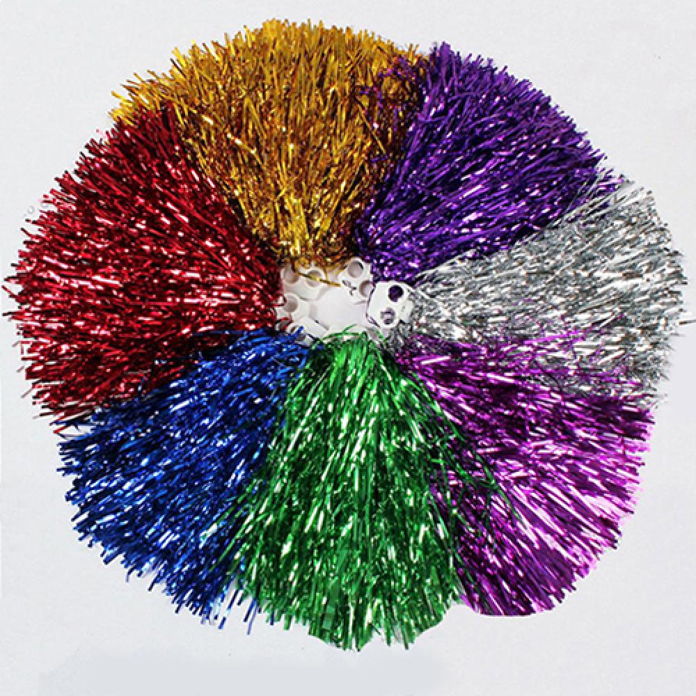 TEMU Set Of 10 Pom Poms In 10 Different Colors, Each Measuring 26cm, Perfect For Cheerleading, Dance Parties, , And Stage Decorations