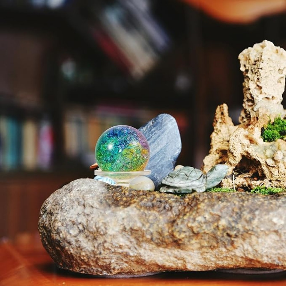 TEMU Colored Glass Balls, Multicolored Crystal Crackle , Suitable For Decorative Purposes In Fish Tanks And Fountains, Flexible Project Spheres That