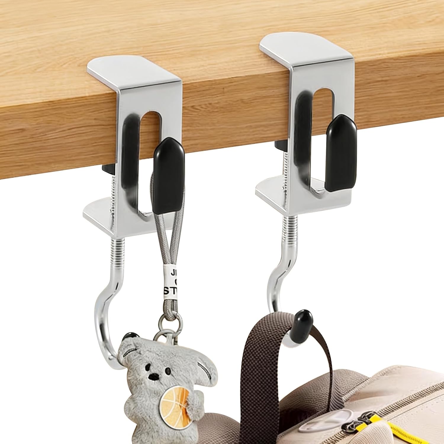 TEMU 2pcs Desk Hook, Under Desk Handbag Hanger Purse Hook Holder For Table, Backpack Hanger Purse Holder For Desk Adjustable Can Hook Bags, Headphone