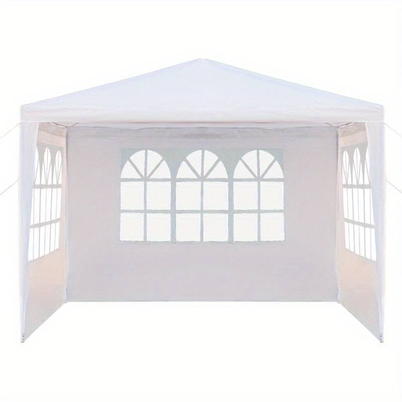 118.11*118.11inch 3-sided outdoor party tent, pergola, convenient awning, beach awning, PE cloth, plastic-sprayed iron pipe, spiral pipe, UV protection, easy to install, suitable for beach, backyard, camping picnic, barbecue, RV lawn, pool rest