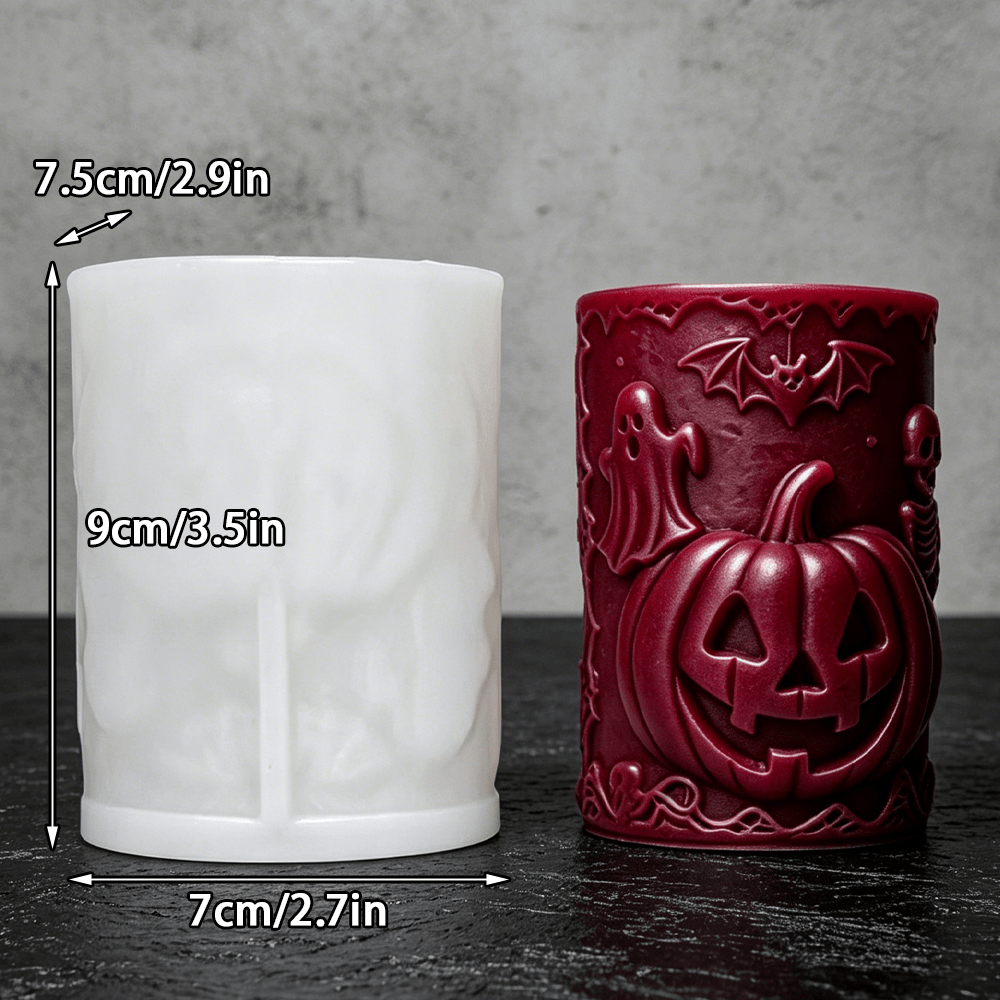 TEMU Stampo in silicone 3D in a forma di zucca, colonna, , pipistrello, , colonna vintage, candela , gesso, pietra , resina epossidica, strumento per