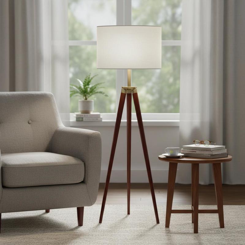 Image of Drum-shaped Lampshade 33 X 33 X 25 Cm ( Bottom X Height), 1pc Medium-sized Replacement Shade Made Of Linen And Pvc, Lampshade For Table Lamps, Floor Lamps, Pendant Lights (cream-white Linen)