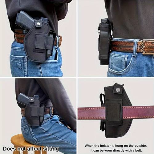 single pack blend fabric gun holster with snap closure for outdoor