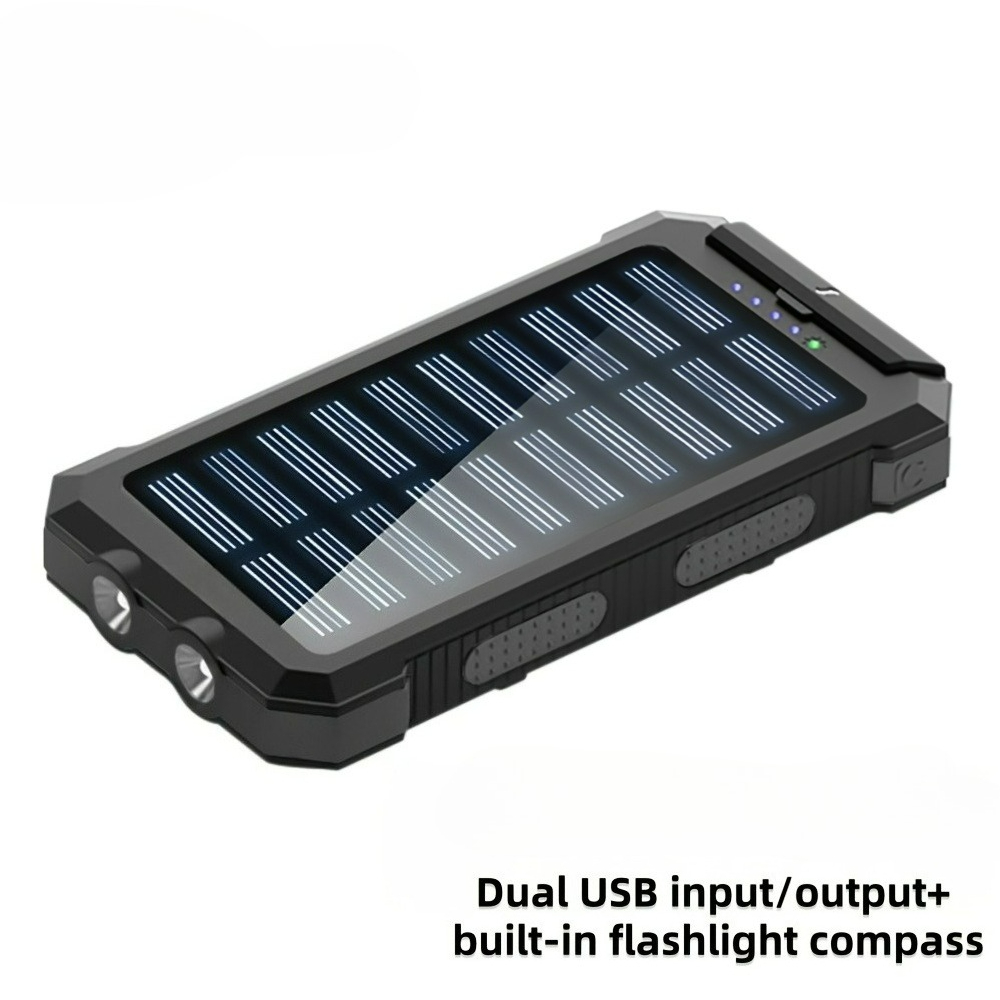 TEMU 59800mah Portable Solar Panel Charger With 4 Dual Usb Ports And Type-c/micro Usb Input Ports, Suitable For Iphone 18 Pro Max And For Iphone Duo,