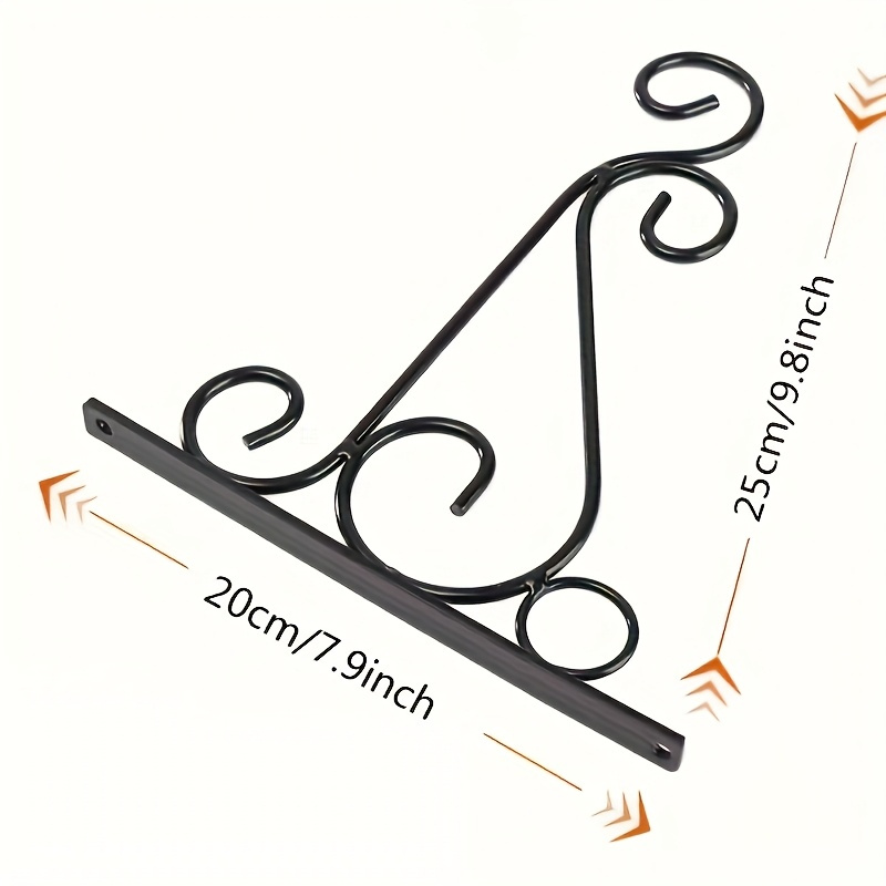 TEMU Plant Hanger, 12-inch Heavy-duty Wall-mounted Bracket Rust-proof Plant Hook, Suitable For Hanging Plants, Bird Feeders, Lanterns, Wind Chimes