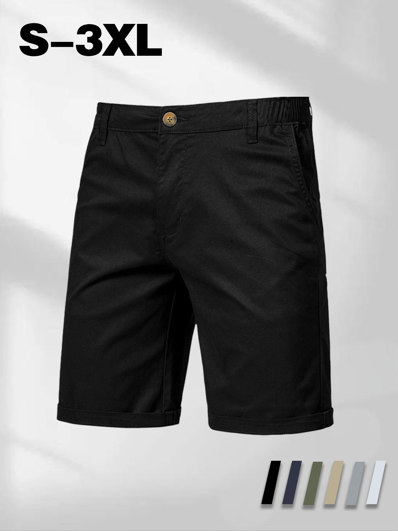mens fashionable simple shorts for vacation wear single piece   versatile straight leg knee length pants woven solid   pants versatile mens shorts for beach vacations and travel outdoor casual sports with zipper
