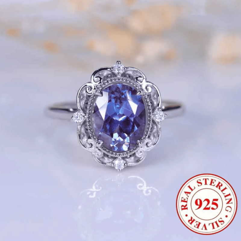 925 Silver Rhinestone Women's Party Ring