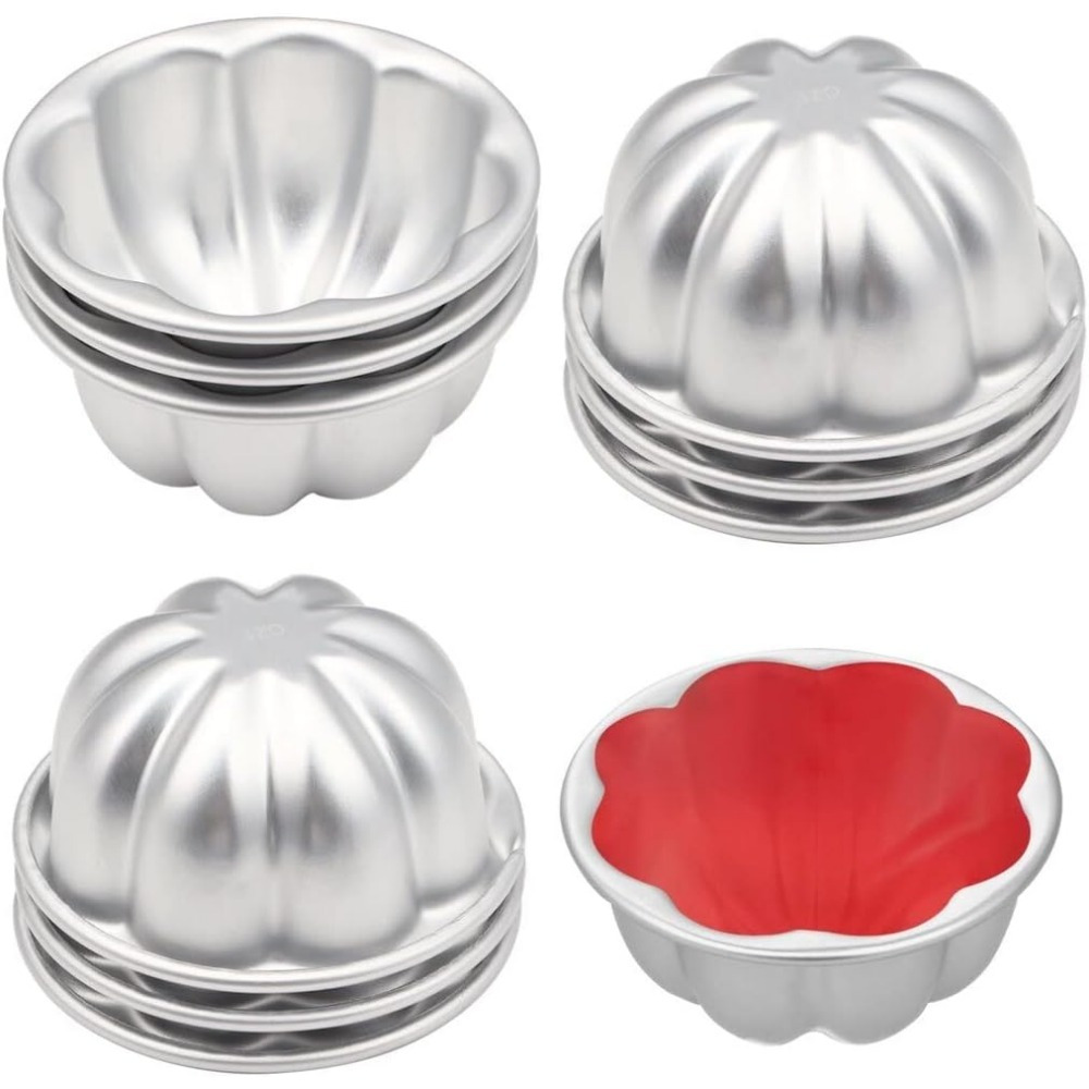 

8pcs Pudding Cup Molds, Mini Fluted Cake Pans, Jelly Molds, Easy To Demold, -up Aluminum Alloy Baking Cup Moulds For Puddings, , Cupcakes,