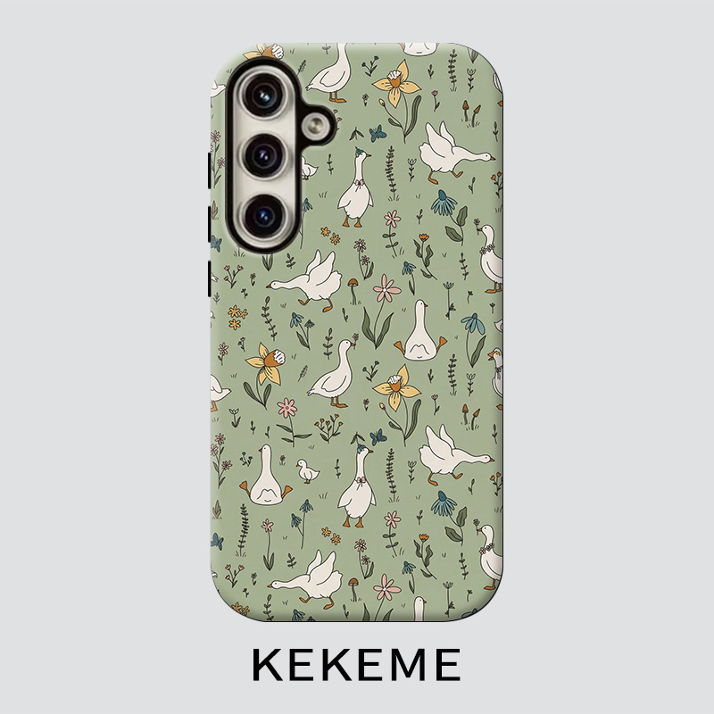 TEMU Phone Case: Kekeme Green Duck Film 2-in-1 Phone Case, Suitable For Galaxy S26 S25 S24 S23 S22 S21 S21+ S21 Fe Edge S20 A15 A16 A17 A23 A32 A34