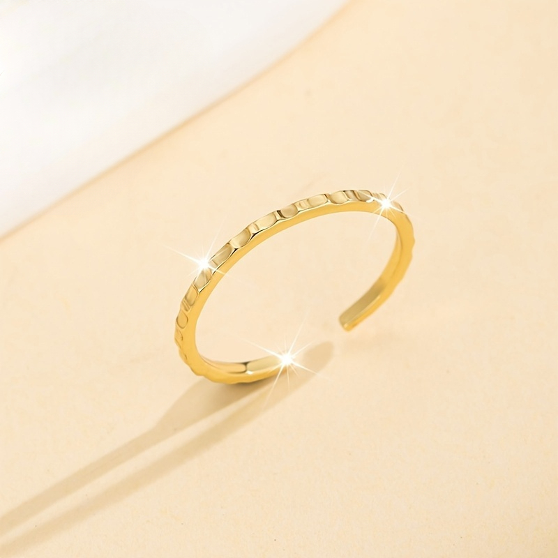Delicate Adjustable Open-Toe Ring with Textured Design