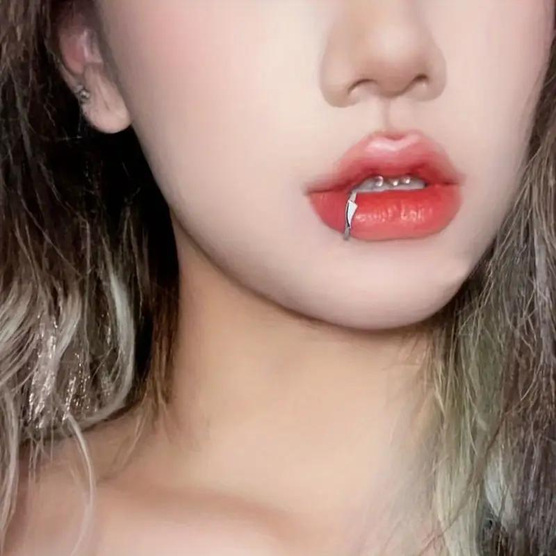 2pcs pair stainless steel clip vampire fang lip studs no Temu
