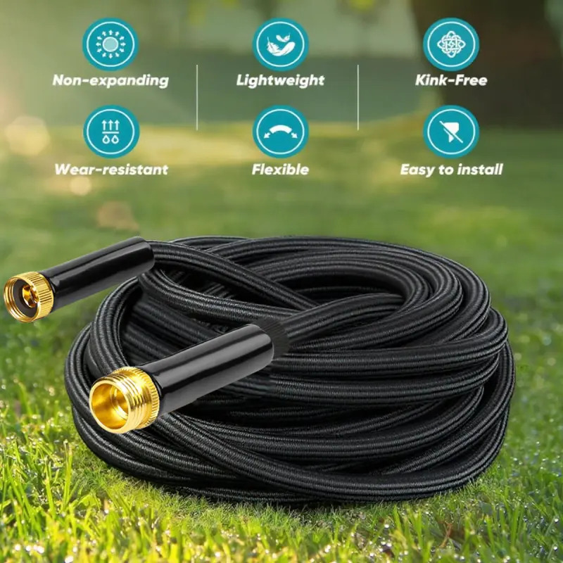 100 heavy duty garden hose non extended with high pressure sprinkler fittings leak proof design durable rubber material thread ideal for gardening cleaning forestry 100 kit Product details 2
